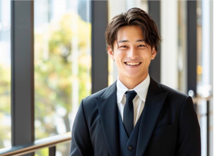 清潔感のある笑顔の男性